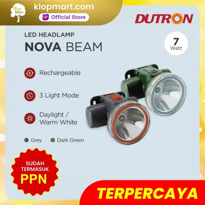 Jual DUTRON Senter Kepala LED Headlamp Nova Beam Rechargeabel 7W