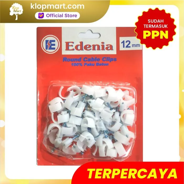 Jual Klem Kabel / Round Cable Clips Paku Beton 12 mm