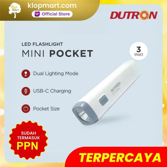 Jual DUTRON Senter LED Flashlight Pocket 3W