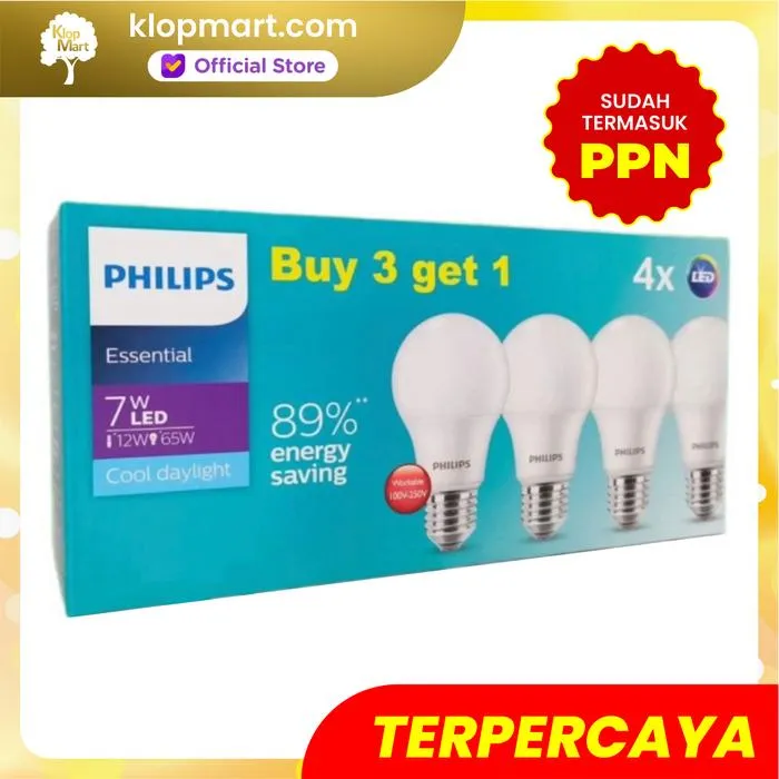 Jual Lampu Philips LED Bulb Multipack MyCare & Essential Pack Isi 4Pcs - Essential 7W