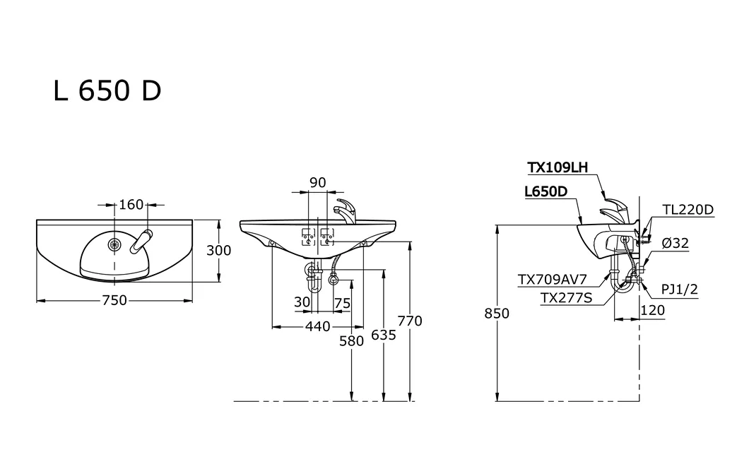 Jual Wastafel TOTO L650D -2