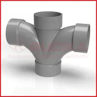 Jual Aksesoris Pipa Rucika PVC Large Radius Double Tee 3