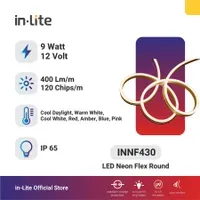 Lampu & Armatur In-Lite Neon Flex Round / INNF430 / 9 Watt - Cool White