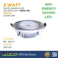 Lampu & Armatur Luxmenn LED LUX - BRDL / 3 Watt / Lampu Sorot Spotlight - Warm White ( 3000k )