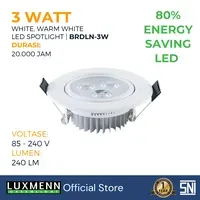 Lampu & Armatur Luxmenn LED LUX - BRDLN / 3 Watt / Lampu Sorot Spotlight - White ( 6000k)