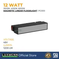 Lampu & Armatur Luxmenn LED LUX - FG300 / 12 Watt / Magnetic Track Light Linear Flood Light - Cool White ( 4000k )