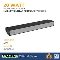 Lampu & Armatur Luxmenn LED LUX - FG600 / 20 Watt / Magnetic Track Light Linear Flood Light - Cool White ( 4000k )