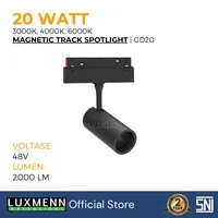 Lampu & Armatur Luxmenn LED LUX - GD20 / 20 Watt / Magnetic Track Light Spotlight - White ( 6000k )