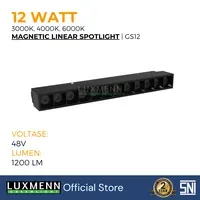 Lampu & Armatur Luxmenn LED LUX - GS12 / 12 Watt / Magnetic Track Light Linear Spotlight - White ( 6000k )
