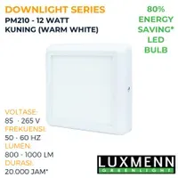 Lampu & Armatur Luxmenn LED LUX - PM210 / 12 Watt / Lampu Downlight Outbow / Kotak - Kuning ( 3000k )
