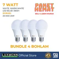 Lampu & Armatur Luxmenn LED LUX - PROMOB65H / 7 Watt / 4 Pcs / E27 / Bohlam - Kuning ( 3000k )