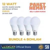 Lampu & Armatur Luxmenn LED LUX - PROMOB70AH / 12 Watt / 4 Pcs / E27 / Bohlam - Warm White (3000k)