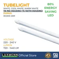 Lampu & Armatur Luxmenn LED LUX - T5 / 60 Cm / 9 Watt / Lampu Tubelight / With Housing - Warm White ( 3000k )