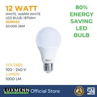 Lampu & Armatur Luxmenn LUX-B70AH / 12 Watt / Fitting E27 - Tipe Bohlam - Putih 6000k