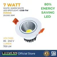 Lampu & Armatur Luxmenn LUX-COB / 7 Watt - Tipe Spotlight - Putih 6000k