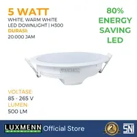 Lampu & Armatur Luxmenn LUX-H300 / 5 Watt / Inbow Bulat - Tipe Downlight - Putih 6000k