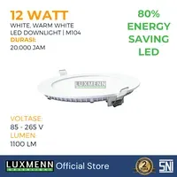 Lampu & Armatur Luxmenn LUX-M104 / 12 Watt / Inbow Bulat - Tipe Downlight - Kuning 3000k