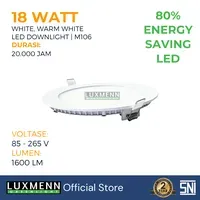 Lampu & Armatur Luxmenn LUX-M106 / 18 Watt / Inbow Bulat - Tipe Downlight - Kuning 3000k