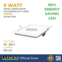 Lampu & Armatur Luxmenn LUX-M203 / 9 Watt / Inbow Kotak - Tipe Downlight - Kuning 3000k