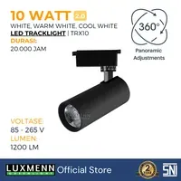 Lampu & Armatur Luxmenn LUX-TRX10-BB / 10 Watt / Track Light Body Black - Tipe Spotlight - Cool White 4000k