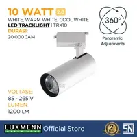 Lampu & Armatur Luxmenn LUX-TRX10-BW / 10 Watt / Track Light Body White - Tipe Spotlight - Kuning 3000k
