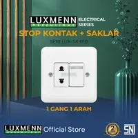Jual Outlet Listrik Luxmenn LUXMENN Stop Kontak Saklar Lampu Engkel Stop 1 Gang 1 Arah Seri SKIB1B - Putih