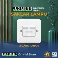 Jual Outlet Listrik Luxmenn Saklar Lampu Double Seri 2 Gang 1 Arah Seri SIB1D - Putih
