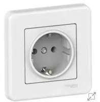 Jual Outlet Listrik Schneider Leona 1 Gang Kotak Kontak Tipe Schuko dengan Child Protection LNA2900221