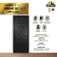 Pintu Besi/Baja Fortress Black Carbon Prime - 90x230, Kiri