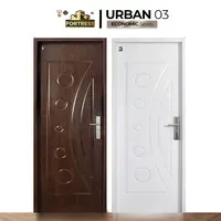 Pintu Besi/Baja Fortress Urban Single Door Type 03 - 90x210, Urat Kayu