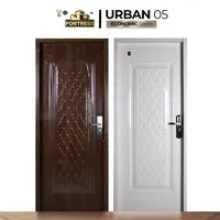 Pintu Besi/Baja Fortress Urban Single Door Type 05 - 80x210, Urat Kayu