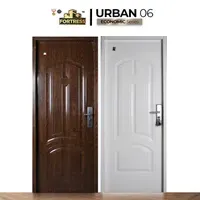 Pintu Besi/Baja Fortress Urban Single Door Type 06 - 80x210, Urat Kayu