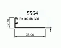 Profil Alumunium Alexindo Stoper Pintu 3.5 cm 5564