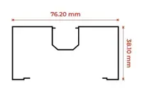 Profil Alumunium YKK M Polos Kusen 3" 86022